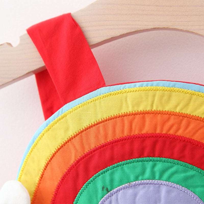 2pcs Baby Girl Clothing Sleeveless Rainbow Sling Dress - BabbeZz