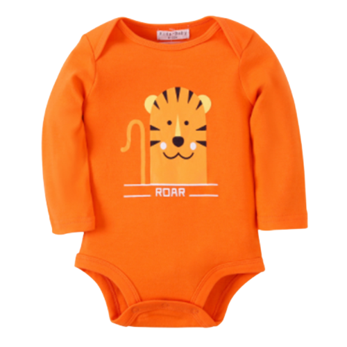 Adorable Animal Print Baby Bodysuit with Long Sleeves