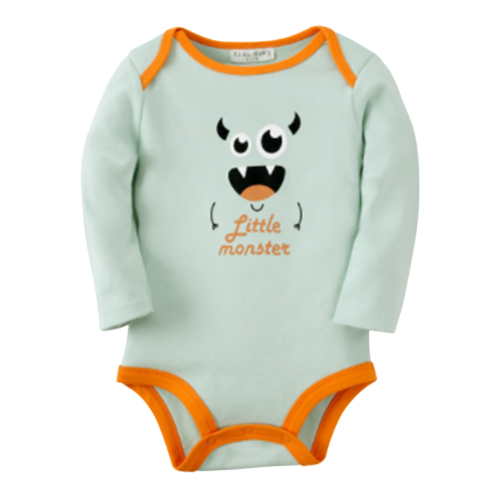 Organic Cotton Newborn Baby Bodysuit with Fold-Over Mittens