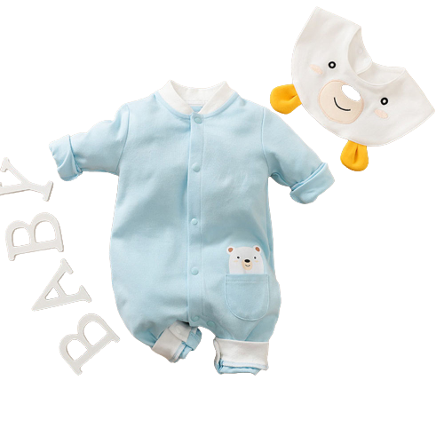 Adorable Cartoon Swan Rabbit Baby Jumpsuit with Matching Bib Overalls for Newborn Girls