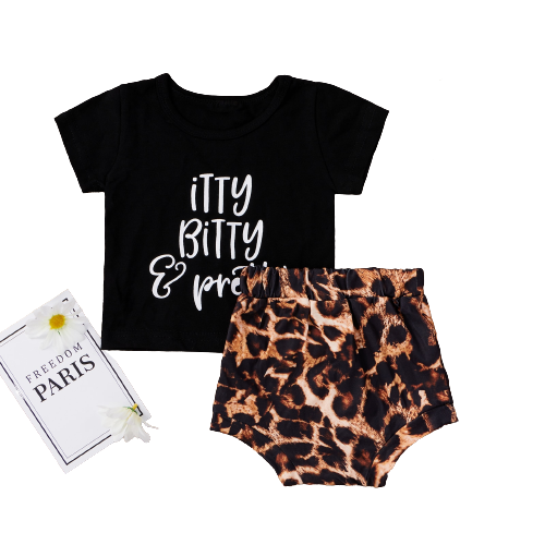 Baby Boys Girls Summer Outfits Sets 3pcs Letter Print T-shirts+Floral High Waist Shorts+Headband Soft Clothes