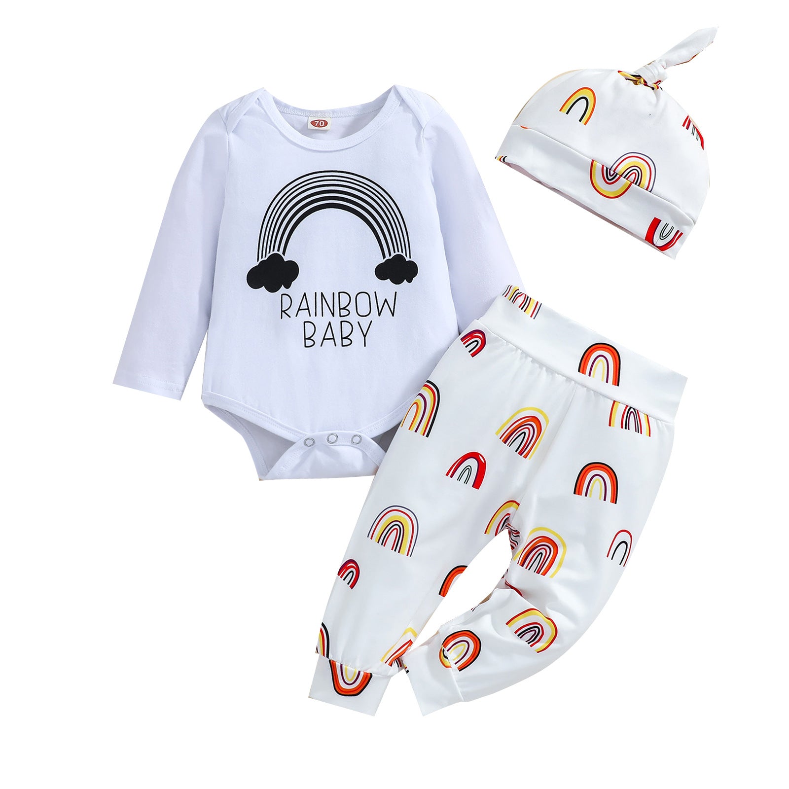 Newborn Rainbow Printed Clothes Set