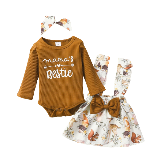 Adorable Cartoon Fox Dress Outfit for Baby Girls