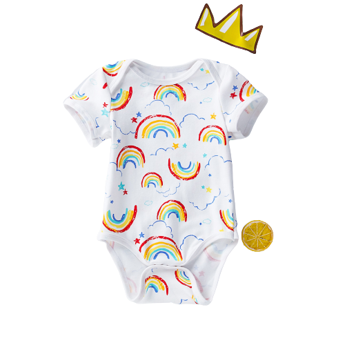Cute and Comfortable Unisex Short-Sleeve Romper for Babies