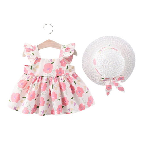 Sweet Flower Baby Girl Dress Set for Summer