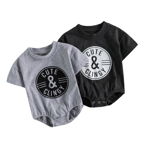 Casual Letter Print Baby Romper for Boys and Girls