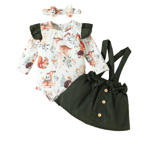 Adorable Baby Girl Outfits with Fox Dress and Heart Romper