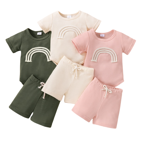 Dress up your little one in style with this Rainbow Romper Outfit for Summer!