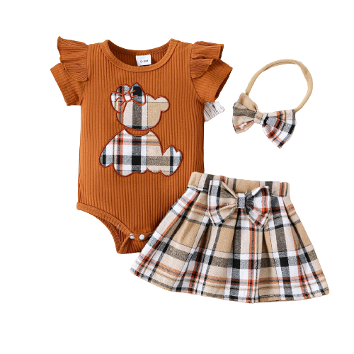 Summer Baby Girl Outfit Sets Pink Dots Lace Romper+Layered Denim Skirts Newborn Birth Set Baby Girl Clothes