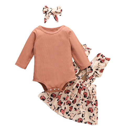 Adorable Baby Girl Outfits Sets: Cartoon Fox Dress Heart Romper and Suspender Bowknot Dress for Parties