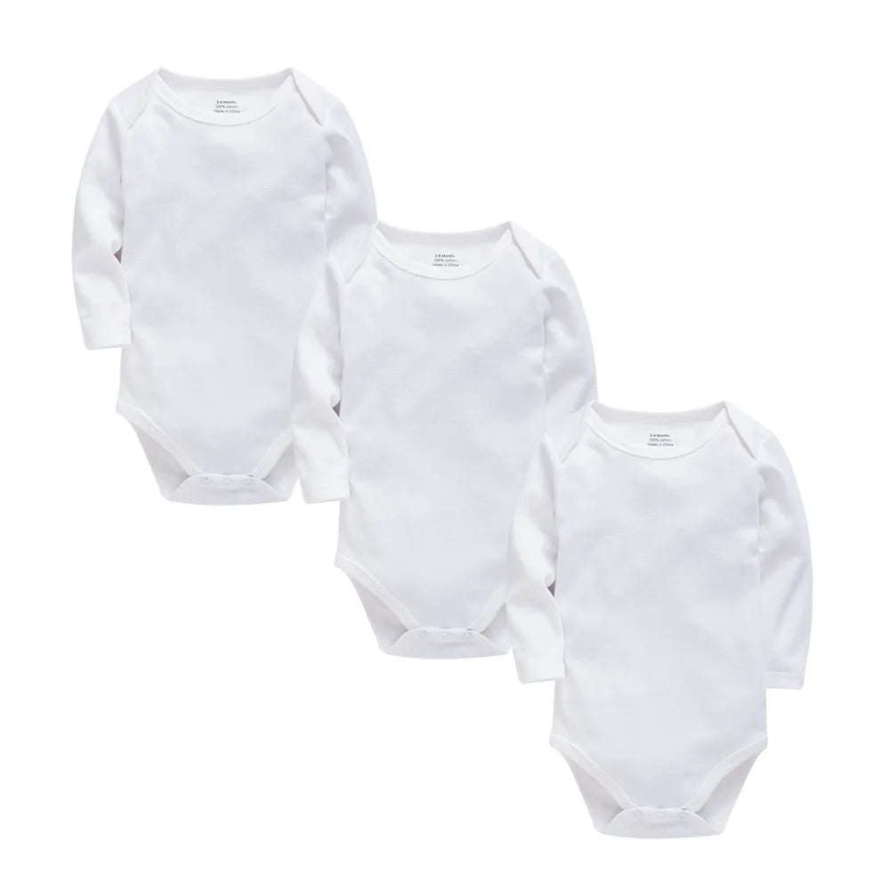 Babbez 3-Piece Unisex Solid Bodysuit Set: Newborn Baby Clothes (0-24 months)