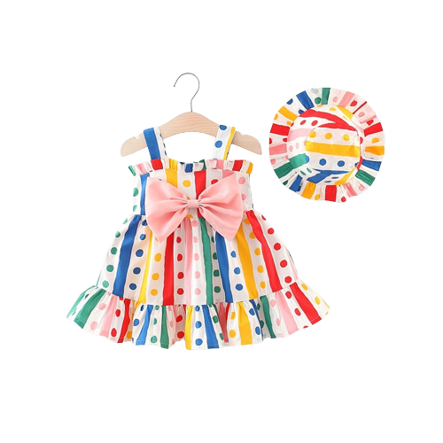 Colorful Polka Dot Birthday Party Dresses for Baby Girls