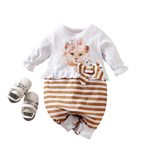 Adorable Baby Girl Rompers with Fun Patchwork and Animal Prints