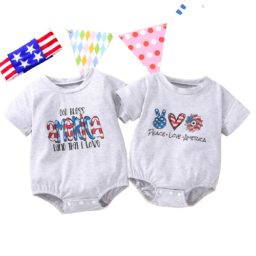 Cute Toddler Girls' Short Sleeve Letter Print Romper for Summer