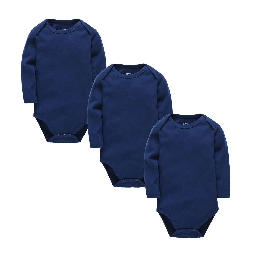 Babbez 3-Piece Unisex Solid Bodysuit Set: Newborn Baby Clothes (0-24 months)