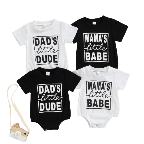 Cute and Comfy: Newborn Infant Baby Short Sleeve Letter Printed Bodysuit for Boys and Girls
