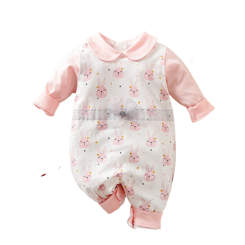 Adorable Girls Patchwork Bowknot Bodysuit and Romper Set for Newborns and Kids