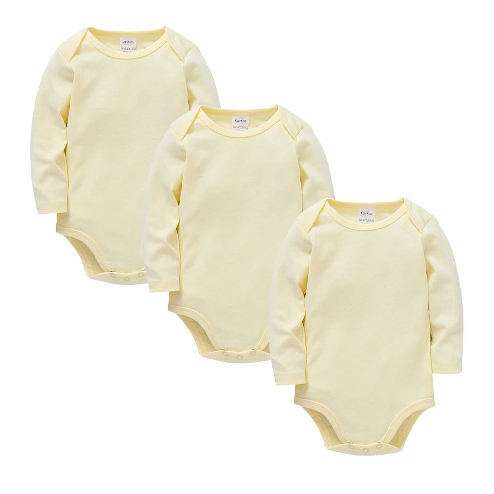 Babbez 3-Piece Unisex Solid Bodysuit Set: Newborn Baby Clothes (0-24 months)