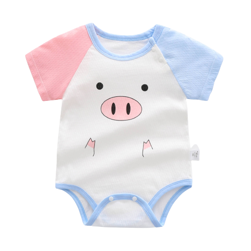 Adorable Summer Baby Boys Bodysuits in Cotton with Cartoon Prints
