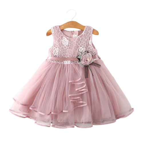 Summer Rose Sleeveless Evening Dress for Toddler Girls