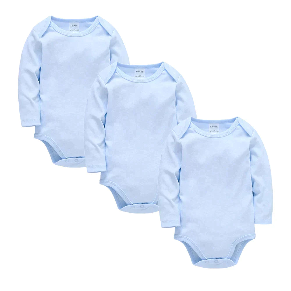 Babbez 3-Piece Unisex Solid Bodysuit Set: Newborn Baby Clothes (0-24 months)