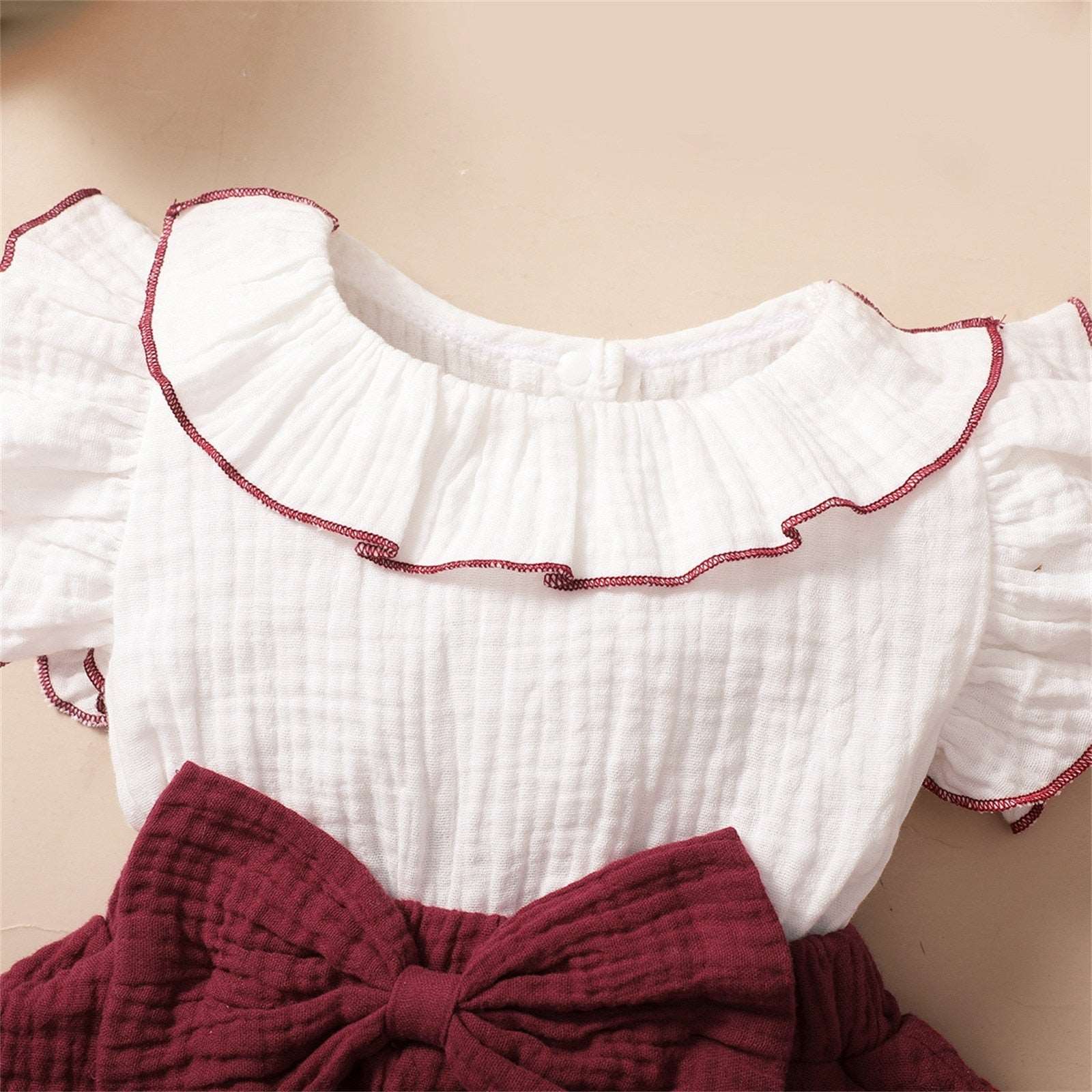 2Pcs Baby Girls Dress Set: Sleeveless Bowknot Ruffles Dresses for Newborn and Toddler Girls