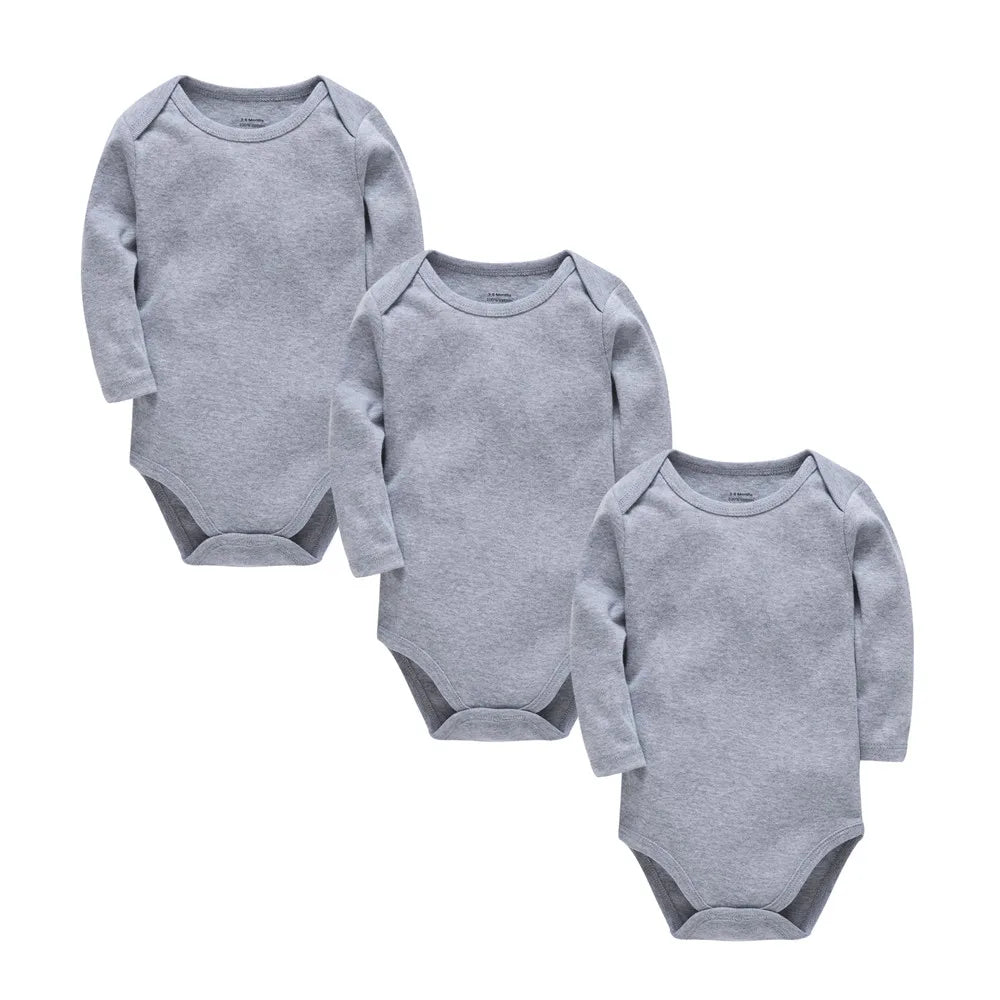Babbez 3-Piece Unisex Solid Bodysuit Set: Newborn Baby Clothes (0-24 months)
