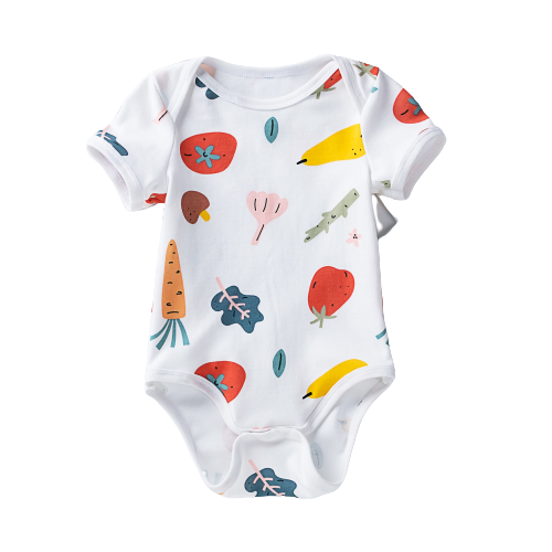 Adorable Unisex Baby Romper with Fun Print Design and Soft Cotton Material