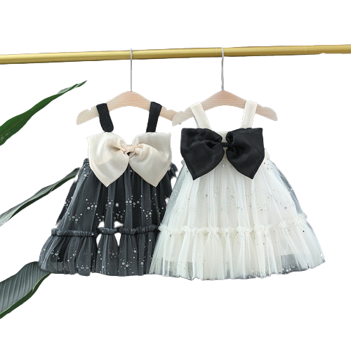 Sweet and Stylish Summer Baby Girls Camisole Dresses with Sequins for Party and Evening