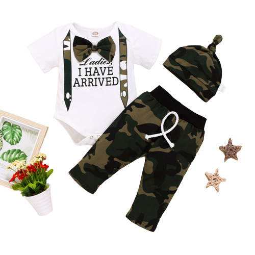 Camo Cutie: 3-Piece Baby Boy Outfit Set