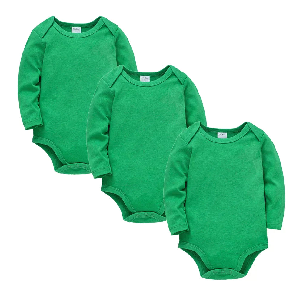 Babbez 3-Piece Unisex Solid Bodysuit Set: Newborn Baby Clothes (0-24 months)