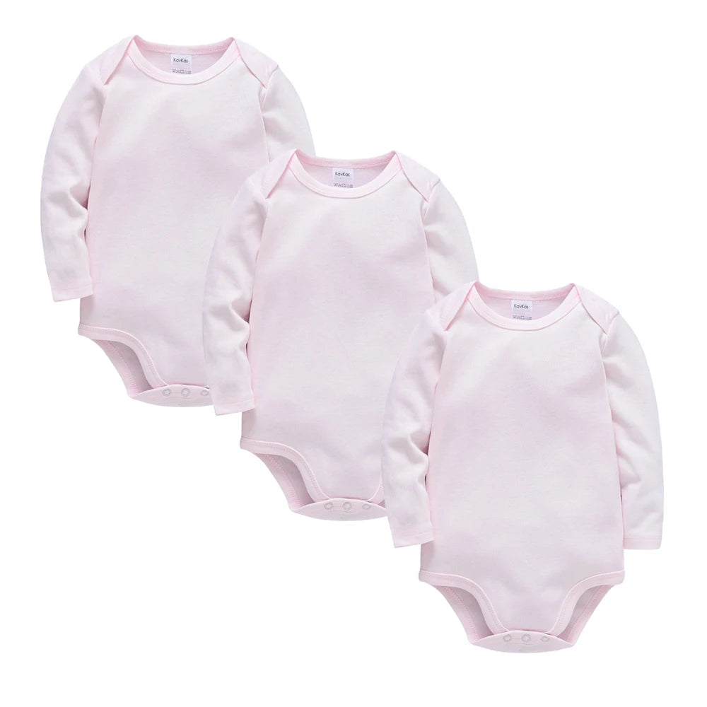 Babbez 3-Piece Unisex Solid Bodysuit Set: Newborn Baby Clothes (0-24 months)