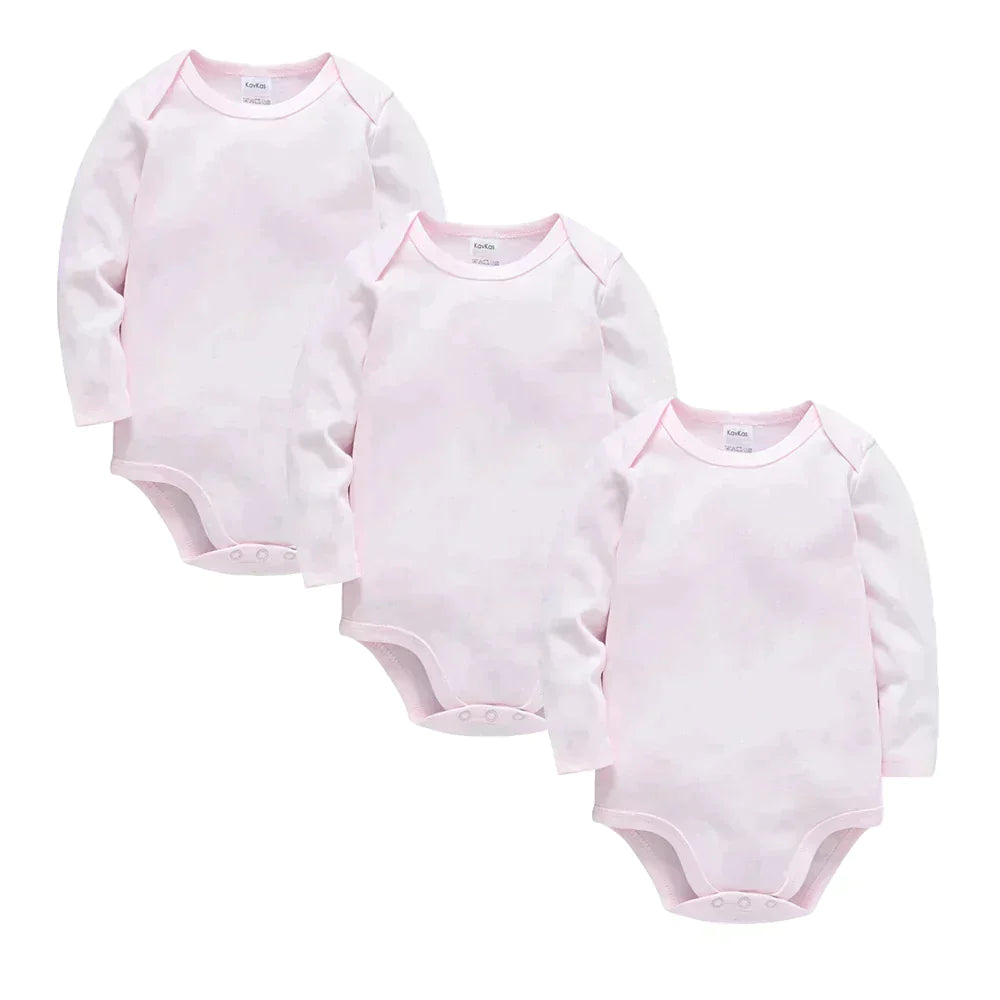 Babbez 3-Piece Unisex Solid Bodysuit Set: Newborn Baby Clothes (0-24 months)