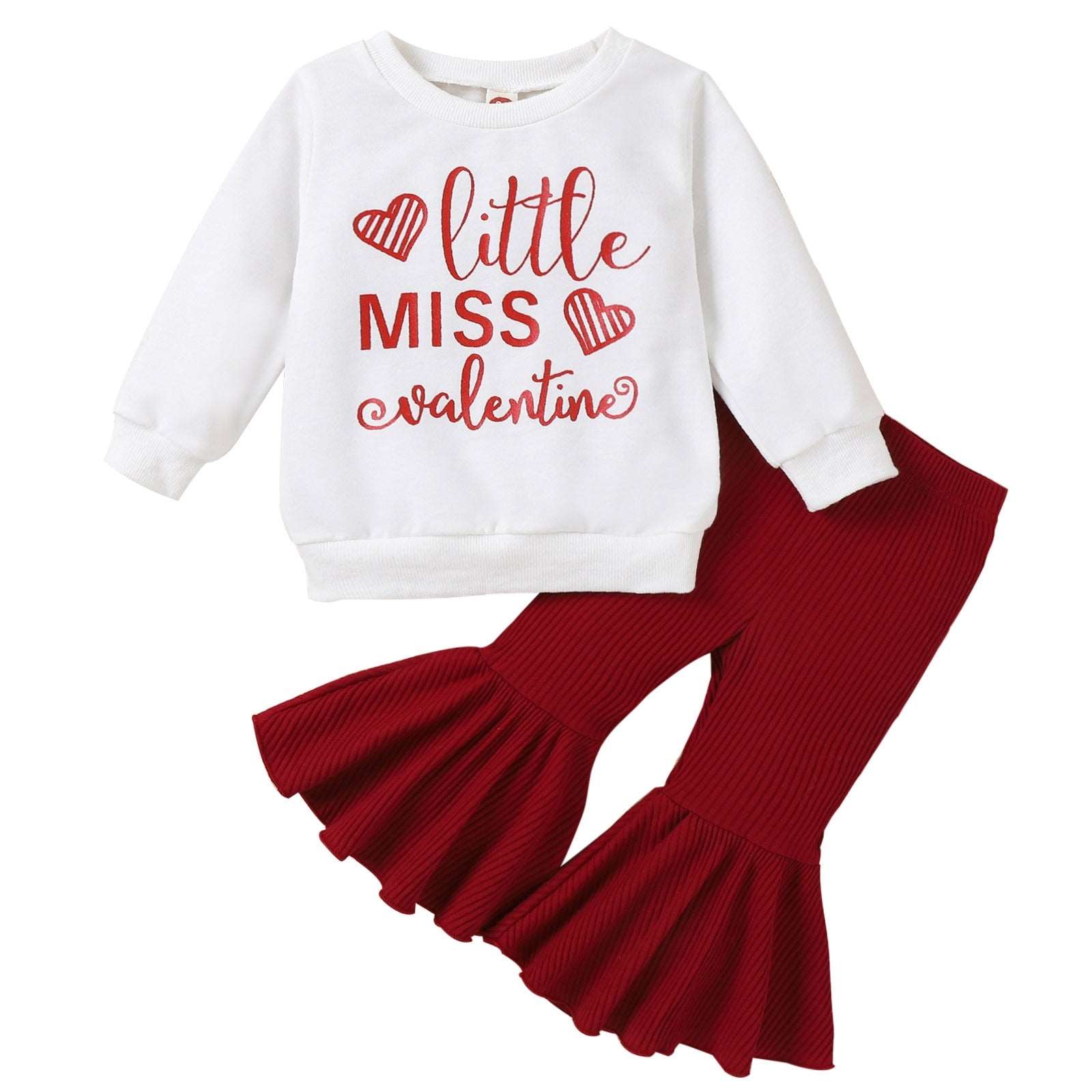 0-3 Years Spring Valentine's Day Toddler Girl Clothes Set