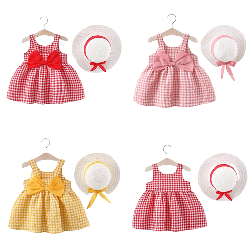 Sweet Plaid Summer Dresses for Baby Girls