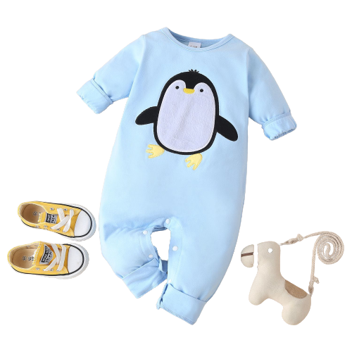 Adorable Baby Romper with Embroidered Animal Patch