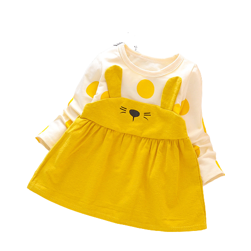 Stylish and Comfortable Cotton Long-Sleeved Dress for Girls