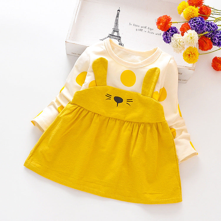 Stylish and Comfortable Cotton Long-Sleeved Dress for Girls