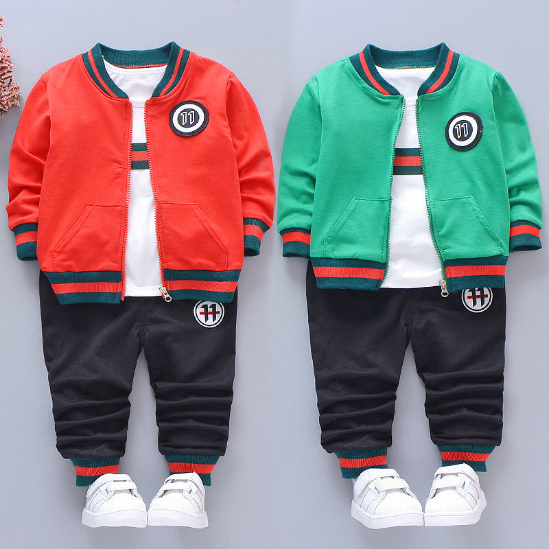 Stylish and Comfortable Three-Piece Suit for Kids - Perfect for Autumn