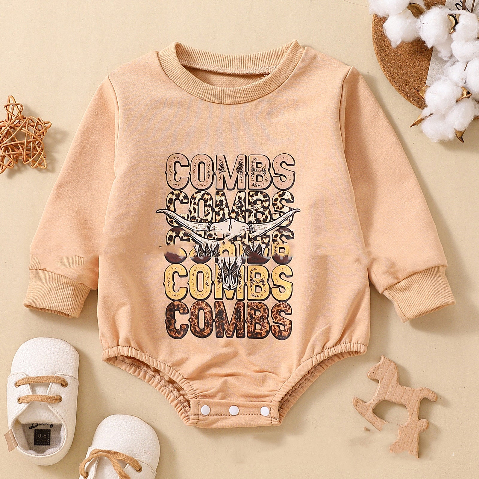 Adorable Animal Print Long Sleeve Romper for Infants