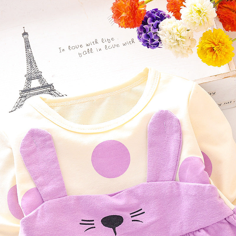 Stylish and Comfortable Cotton Long-Sleeved Dress for Girls