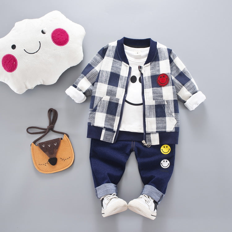 Stylish and Comfortable Three-Piece Suit for Kids - Perfect for Autumn
