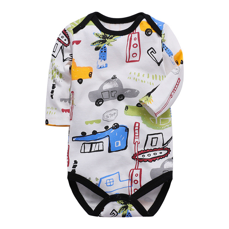 Cozy and Cute: One-Piece Cotton Baby Long-Sleeved Triangle Romper