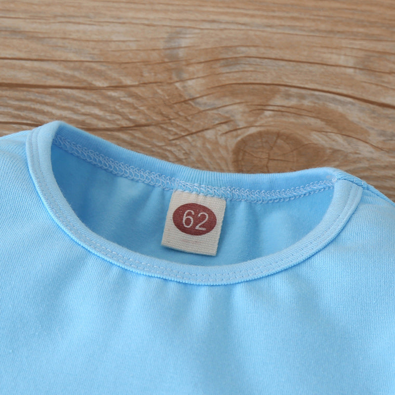 Small Fresh Print Color-Blocking Romper for Infants - Perfect for Autumn and Winter