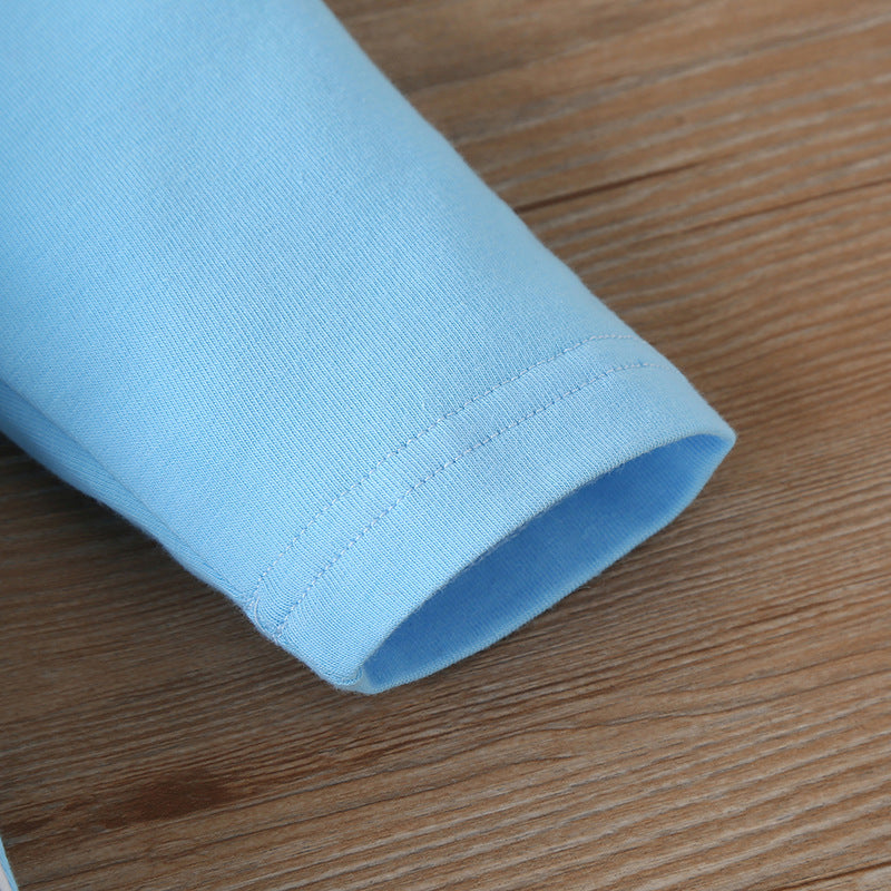 Small Fresh Print Color-Blocking Romper for Infants - Perfect for Autumn and Winter