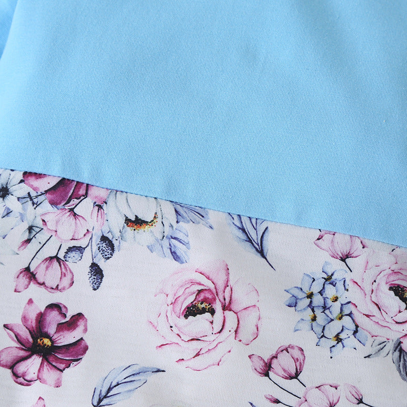 Small Fresh Print Color-Blocking Romper for Infants - Perfect for Autumn and Winter