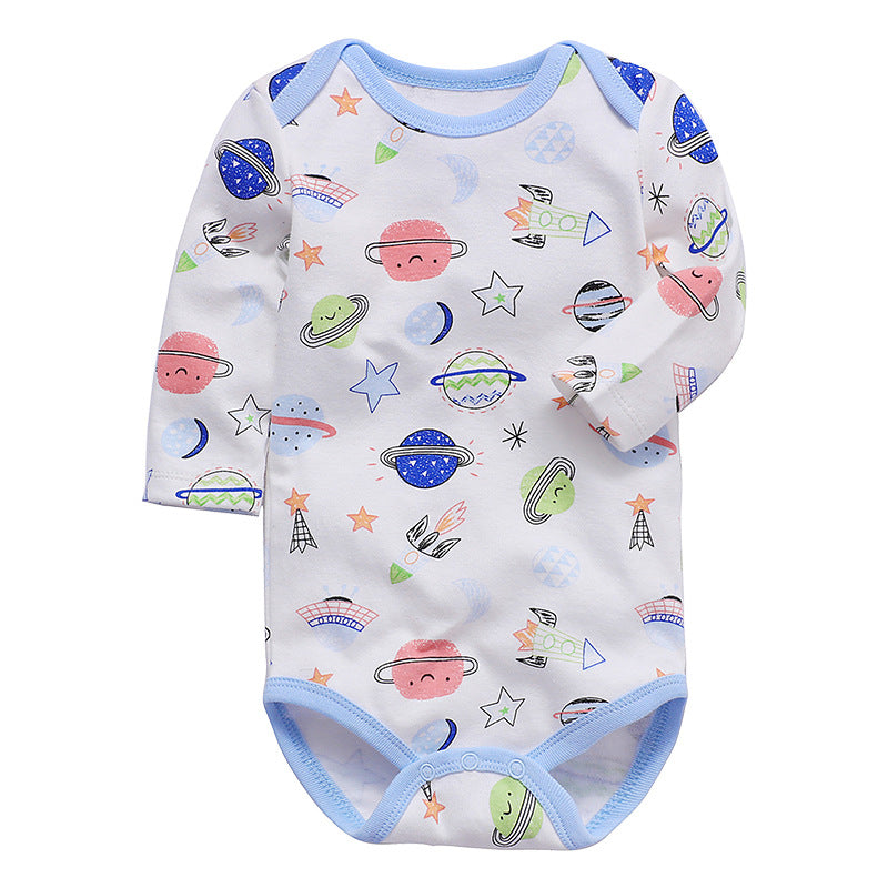 Cozy and Cute: One-Piece Cotton Baby Long-Sleeved Triangle Romper