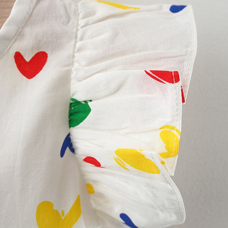 Western Style Girls' Summer Dress with Floral Print