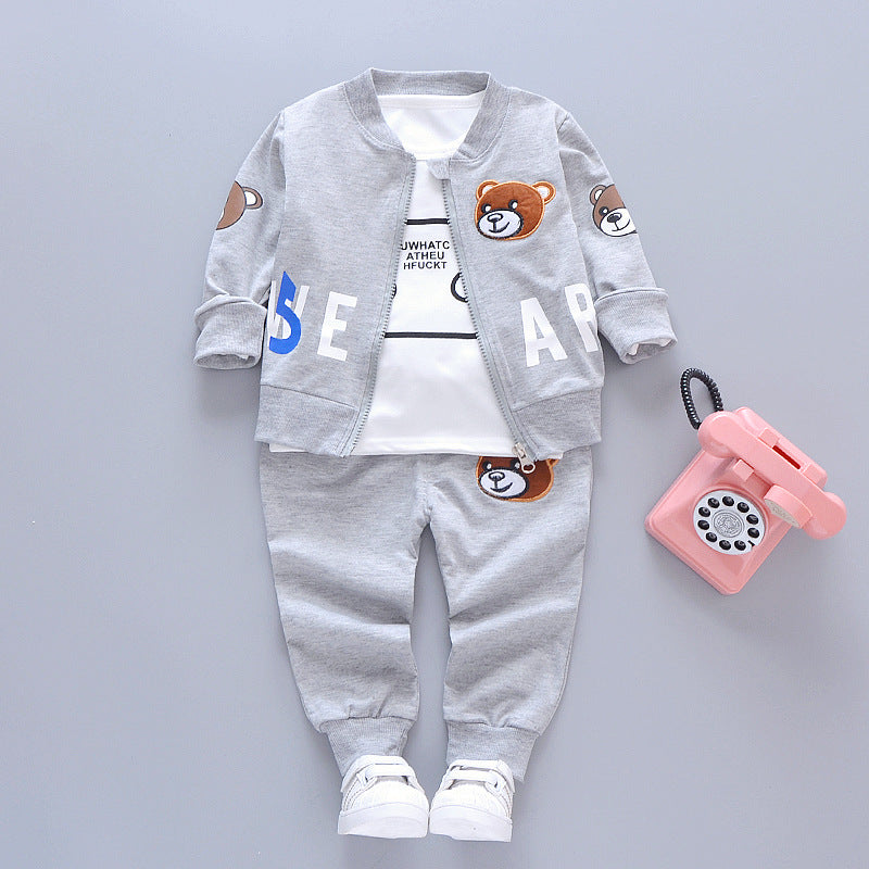 Stylish and Comfortable Three-Piece Suit for Kids - Perfect for Autumn