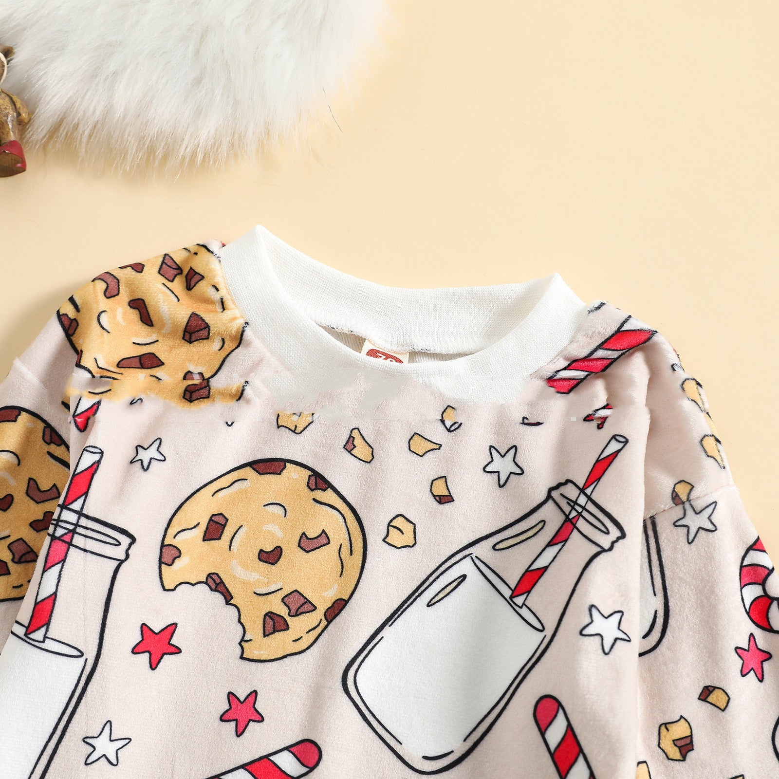 Baby Printed Cuffs Rib Long Sleeve Triangle Romper - BabbeZz